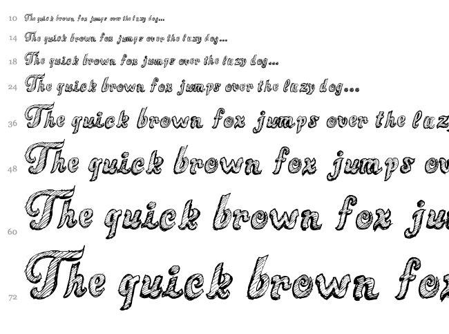 Sketch Toska font waterfall